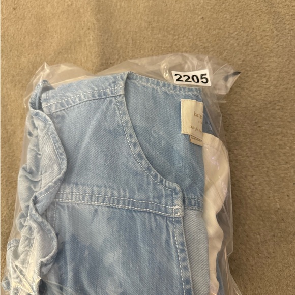 Kate Spade Blue Denim Dip Dye Chambray Fit Flare Dress Ruffle Sleeves Size 4 - Picture 10 of 10